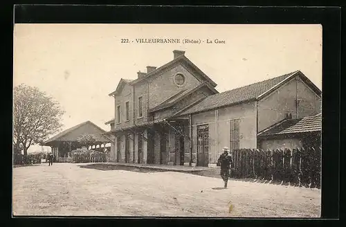 AK Villeurbanne, La Gare, Bahnhof