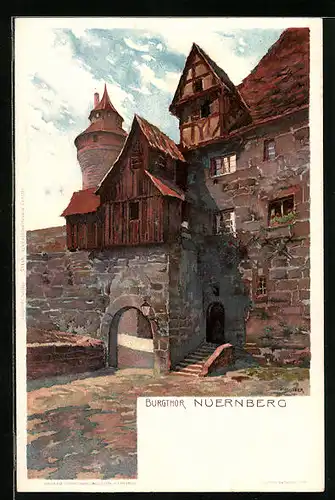Künstler-AK Karl Mutter: Nürnberg, Burgthor