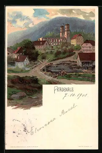 Künstler-AK Karl Mutter: Klosterruine Frauenalb