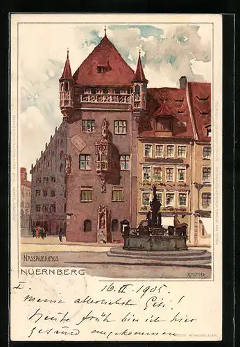 Künstler-AK Karl Mutter: Nürnberg, Nassauerhaus