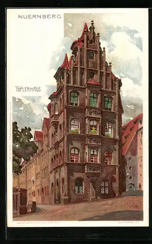 Künstler-AK Karl Mutter: Nürnberg, Toplerhaus