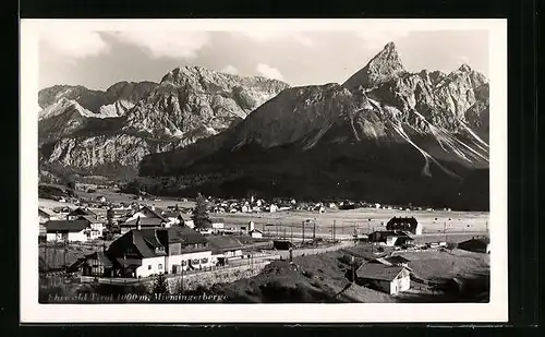 AK Ehrwald, Ortsansicht mit Miemingerberger