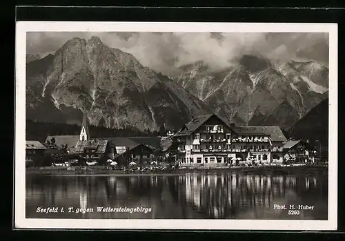 AK Seefeld, Ortspartie gegen Wettersteingebirge