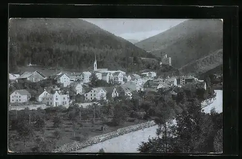 AK Landeck, Ortsansicht mit Kirche, Partie am Inn