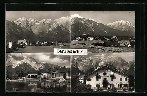 AK Barwies, Ortsansicht, Gasthof zum Löwen, Schwimmbad