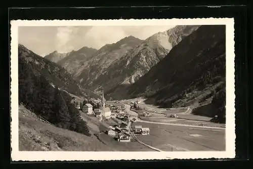 AK Sölden, Ortsansicht aus der Vogelschau