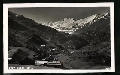 AK Obergurgl, Ortsansicht aus der Vogelschau