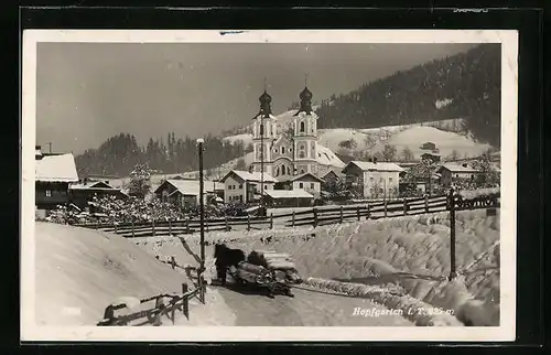 AK Hopfgarten, Ortsansicht mit Kirche