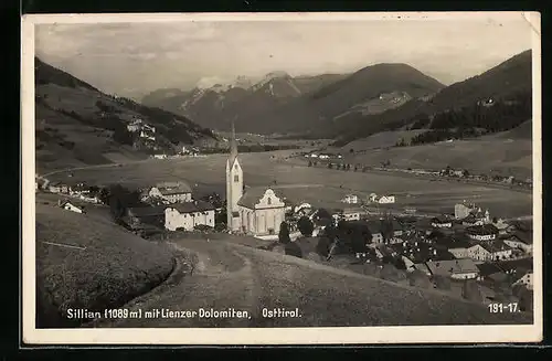 AK Sillian, Ortsansicht mit Lienzer Dolomiten