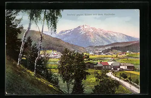 AK Seefeld, Ortsansicht gegen Süden mit dem Hocheder