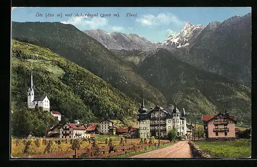 AK Oetz, Ortsansicht mit Acherkogel