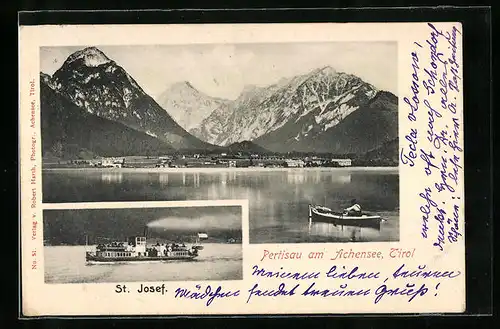 AK Pertisau, Dampfer auf dem Achensee