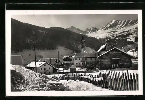 AK Serfaus, Ortsansicht mit Kirche