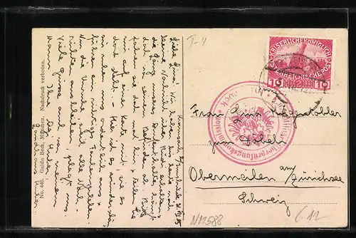 AK Mariatal, Ortsansicht und Flusspartie mit Brücke