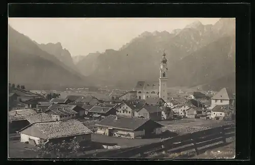 AK Toblach, Ortsansicht mit Kirche