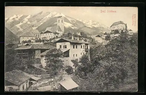 AK Schenna, Ortsansicht aus der Vogelschau