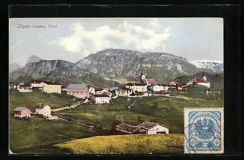 AK Lajen, Ortsansicht aus der Vogelschau
