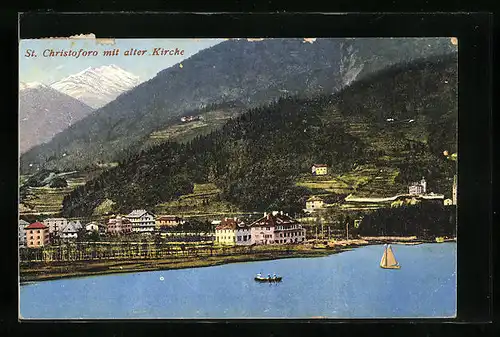 AK San Cristoforo, Ortsansicht mit alter Kirche