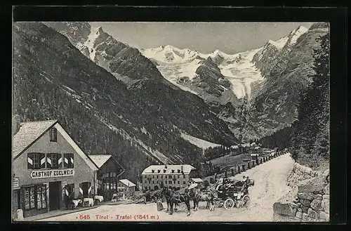 AK Trafoi, Gasthof Edelweis und Gipfelpanorama