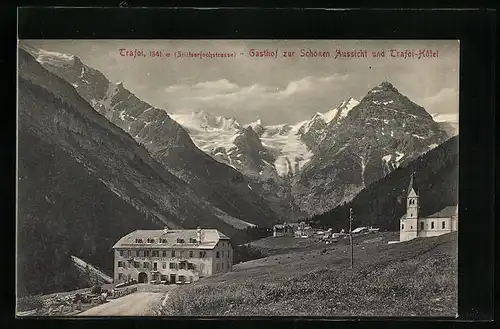 AK Trafoi, Gasthof zur Schönen Aussicht und Trafoi-Hotel