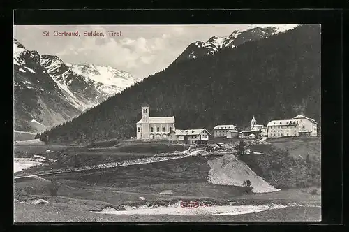 AK Sankt Gertraud, Ortsansicht aus der Vogelschau