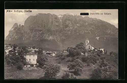 AK Obervöls, Ortsansicht mit Schlern