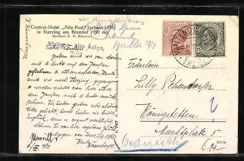 AK Sterzing, Central-Hotel Alte Post