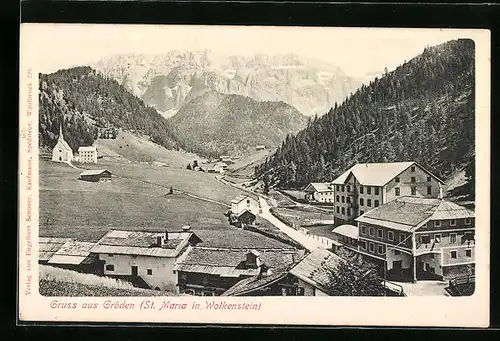 AK Wolkenstein, Ortspartie, St. Maria aus der Vogelschau