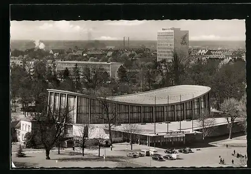 AK Karlsruhe, Blick auf die Schwarzwaldhalle