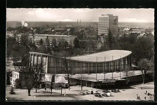 AK Karlsruhe, Blick auf die Schwarzwaldhalle
