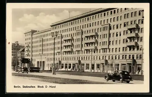 AK Berlin, Stalinallee mit Block D-Nord