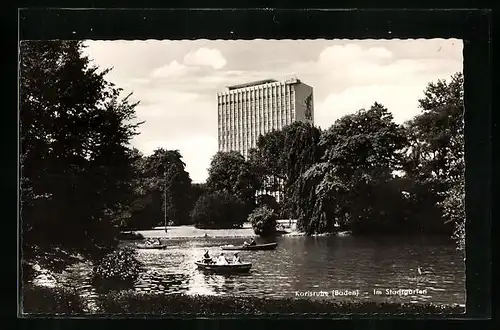 AK Karlsruhe, im Stadtgarten