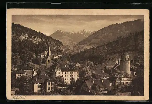 AK Feldkirch, Panorama mit Illschlucht