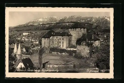 AK Feldkirch, Panorama mit Schattenburg