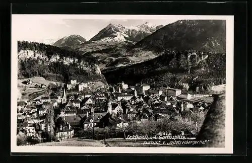 AK Feldkirch, Panorama mit Gurtisspitze
