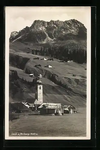 AK Lech a. Arlberg, Ortspartie mit Kirche