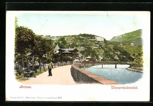AK Brixen a. E., auf der Promenade an der Wasserheilanstalt