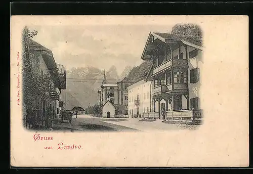 AK Landro, Partie auf der Strasse mit Blick auf die Berge