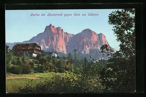 AK Kastelruth, Ansicht gegen Seis am Schlern