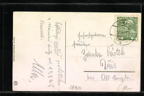 AK Gomagoi, Ortsansicht gegen Weisskugel an der Stilfserjochstrasse