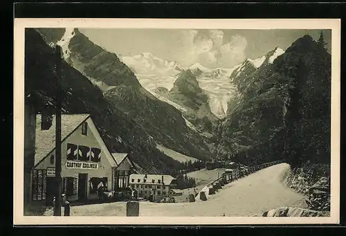 AK Trafoi, Monti di Trafoi coll'Albergo Edelweis e Bella Vista