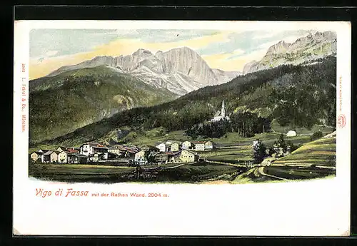 AK Vigo di Fassa, Panorama mit Rother Wand