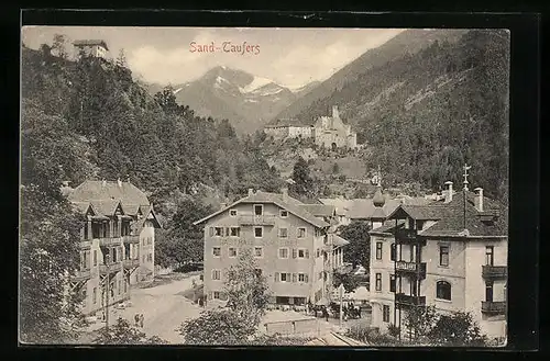 AK Sand in Taufers, Gasthaus zur Post und Post-Villa