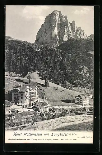 AK Wolkenstein, Hotel Wolkenstein mit Langkofel