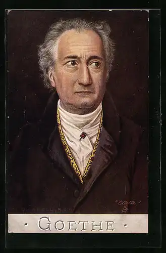Künstler-AK Johann Wolfgang Von Goethe, Portrait des Dichters in seinen späten jahren