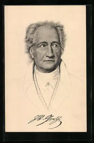 Künstler-AK Johann Wolfgang Von Goethe, Darstellung des gealterten Dichters