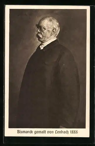 Künstler-AK Otto von Bismarck stehend gemalt von Lenbach 1888