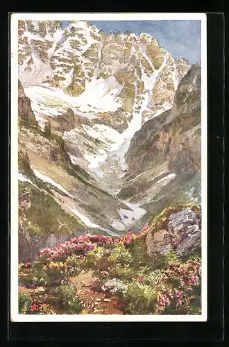 Künstler-AK E.F. Hofecker: Monte Cristallogletscher vom Eduardfelsen