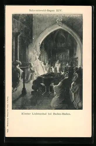 Künstler-AK Schwarzwald-Sagen XIV, Kloster Lichtenthal bei Baden-Baden, Anbetung