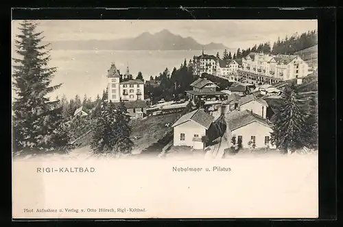 AK Rigi-Kaltbad, Blick auf Nebelmeer und Pilatus